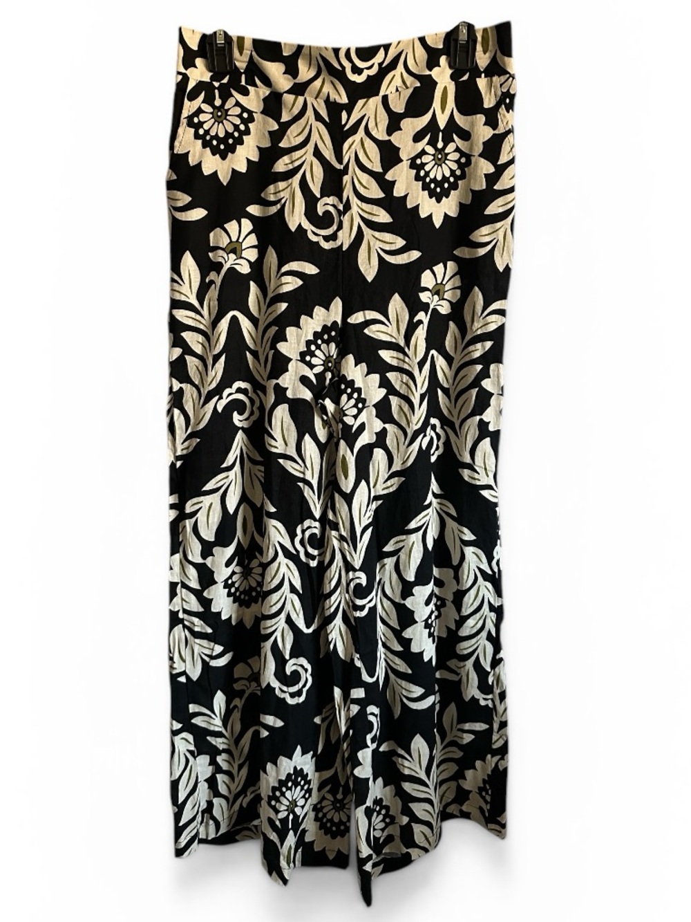 Christian Siriano Linen Tropical Wide-Leg Pants